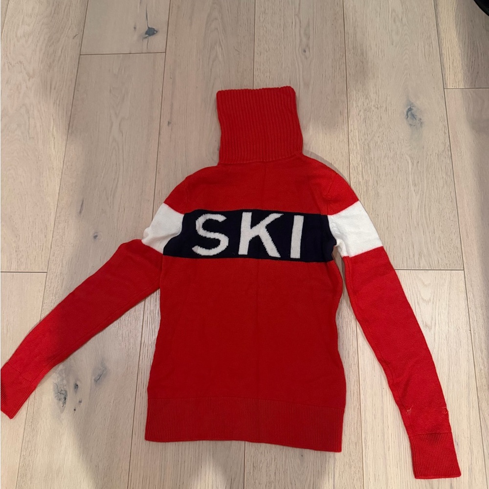 Perfect Moment Red and White Turtleneck Sweater - Picture 2 of 3